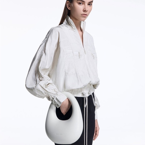 Charles & Keith Sculptural Top Handle Moon Bag - White - Picture 1 of 7